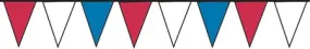 12"w x 18"h, Red, White & Blue Pennants- 48 per 100' String