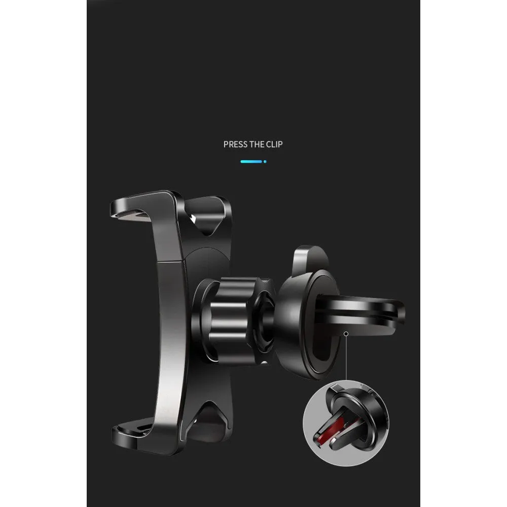 3 in 1 Car GPS Smartphone Holder: Dashboard / Visor Clamp   AC Grid Clip for Blackview A10 - Black