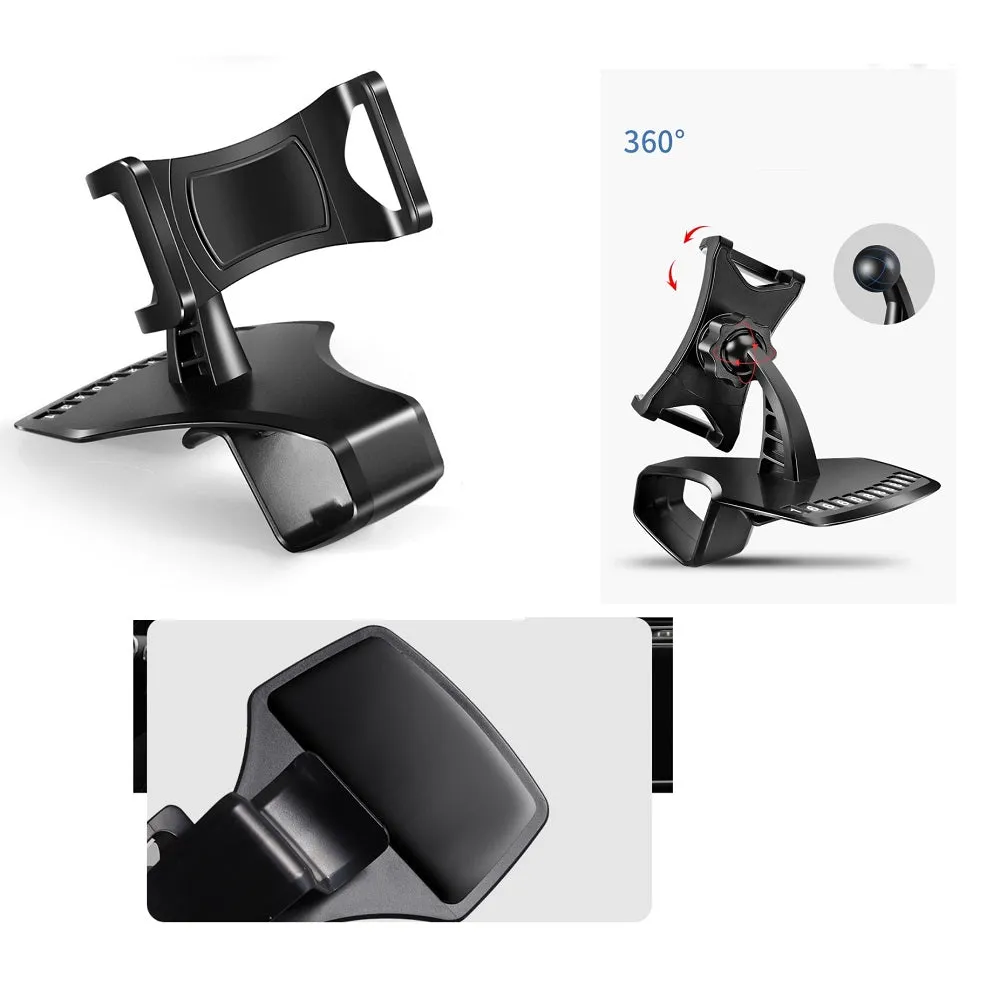 3 in 1 Car GPS Smartphone Holder: Dashboard / Visor Clamp   AC Grid Clip for Blackview A10 - Black