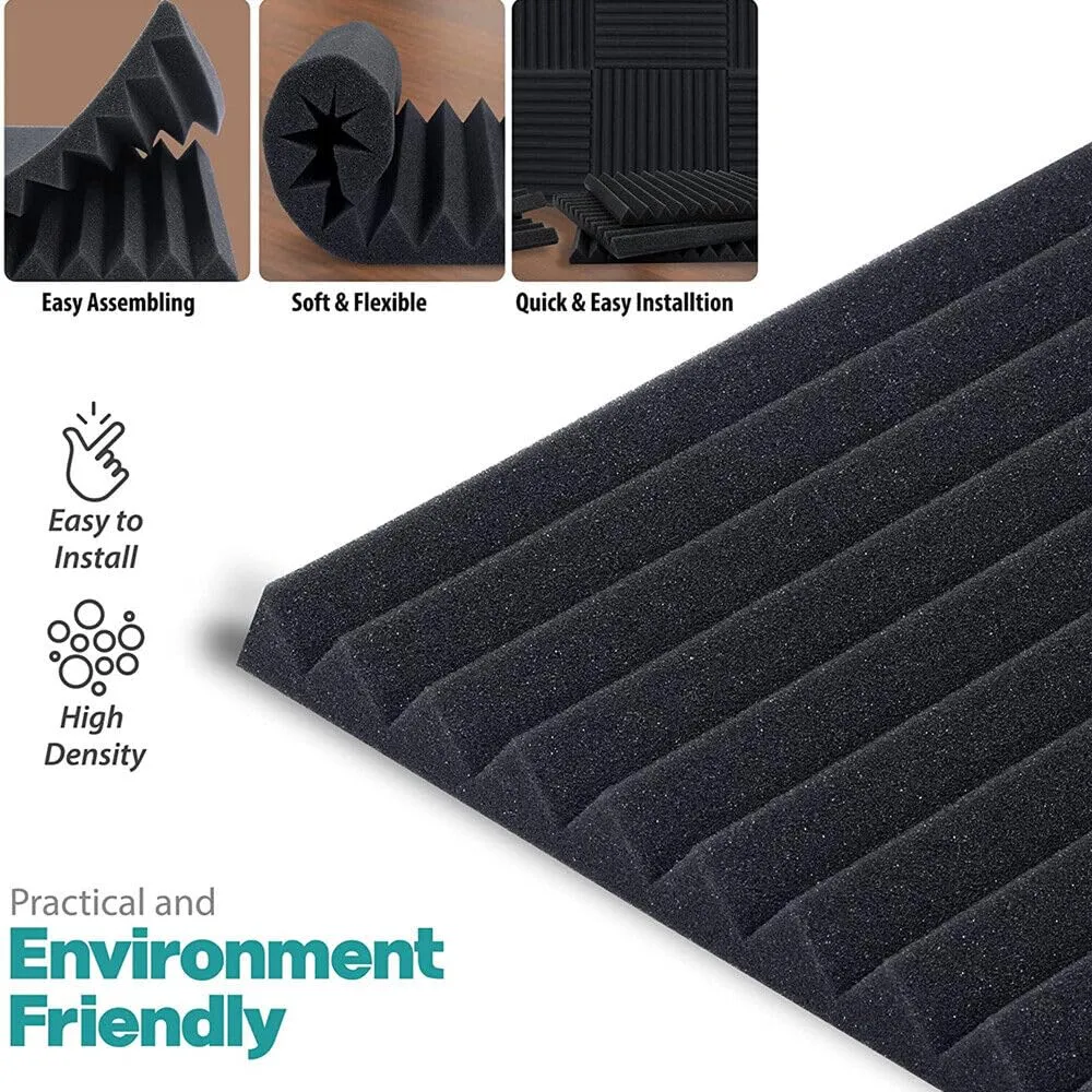 36 Pack- Acoustic Foam Panels Self-Adhesive ,1"×12"×12" Sound Proof Foam Panels , High Density and Fire Resistant Soundproof Wall Panels, Acoustic Foam for Wall and Ceiling