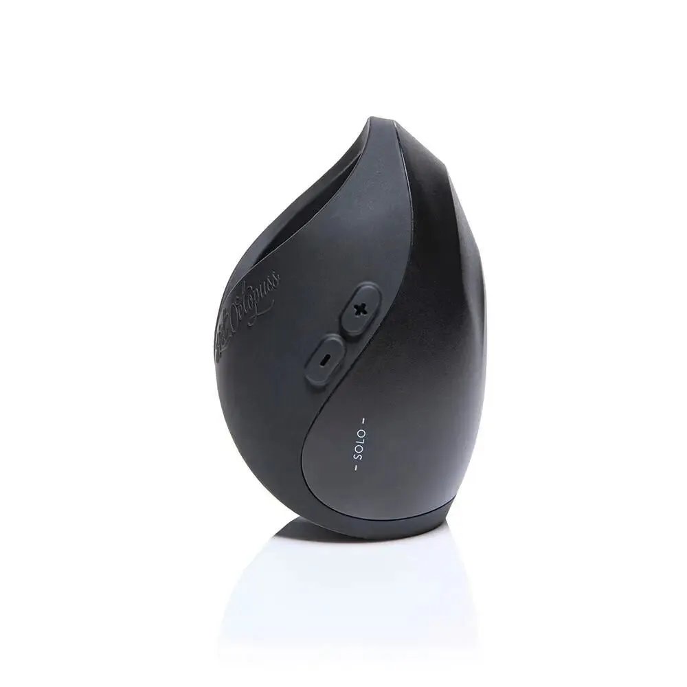 4.5-inch Silicone Black Rechargeable Vibrating Masturbator with Pulse Plate Tech