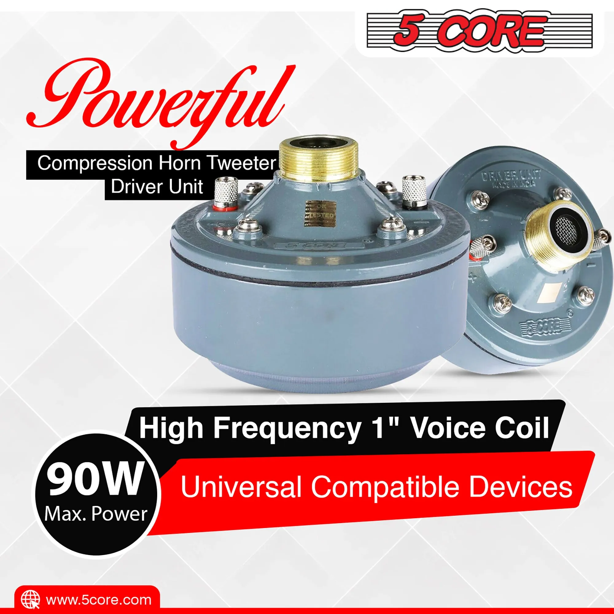 5 CORE Speaker Compression Driver 90 Watt Max. 16 ohms Mid Range