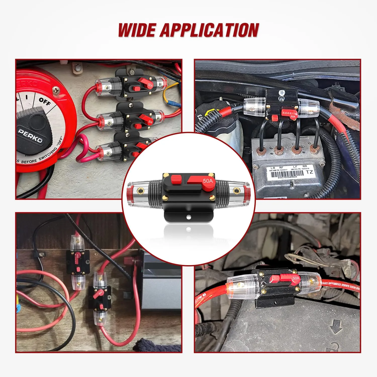 50A Circuit Breaker Reset Fuse Holder
