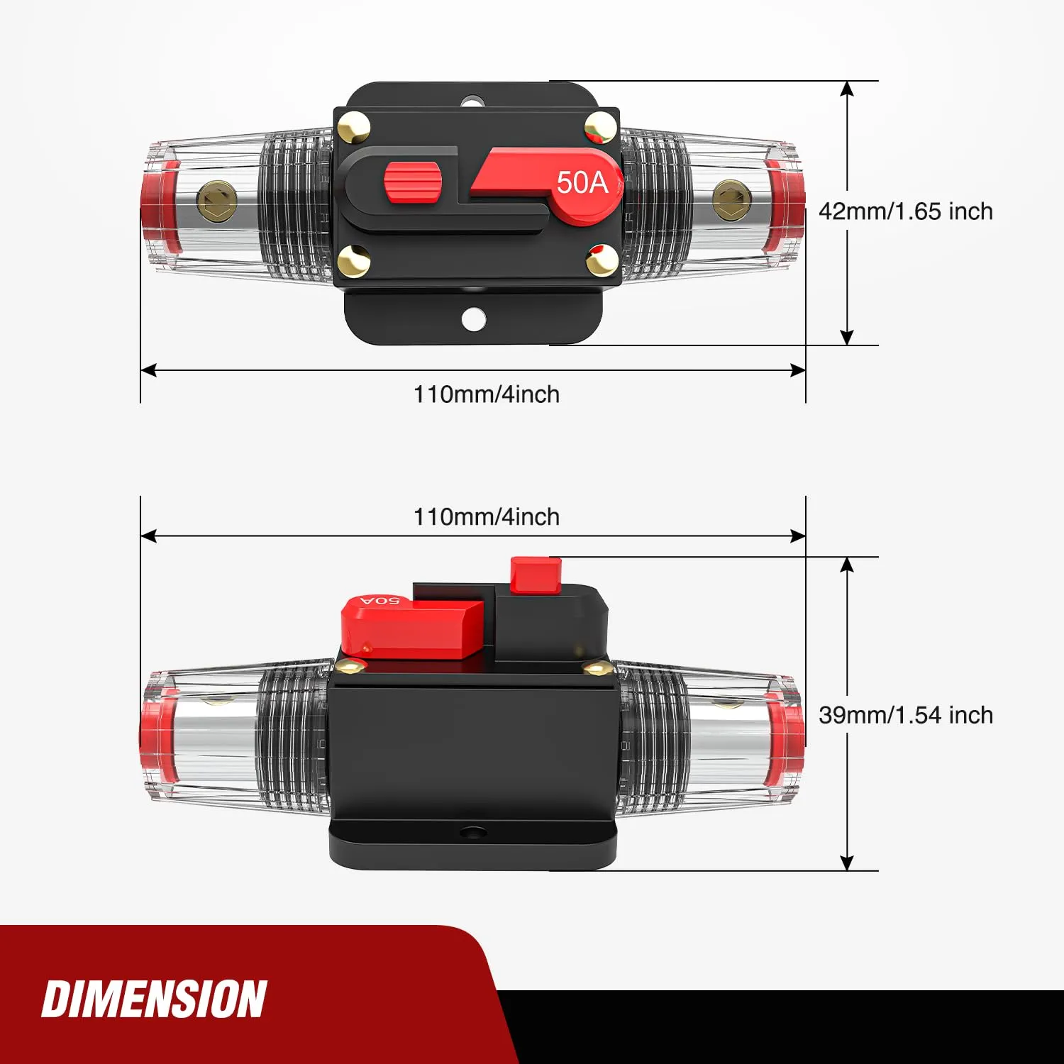 50A Circuit Breaker Reset Fuse Holder