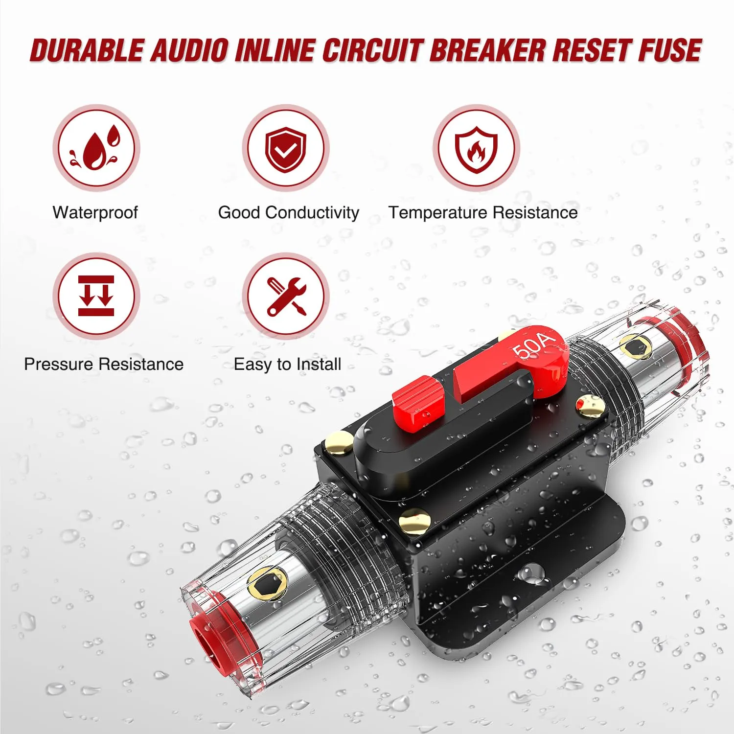 50A Circuit Breaker Reset Fuse Holder