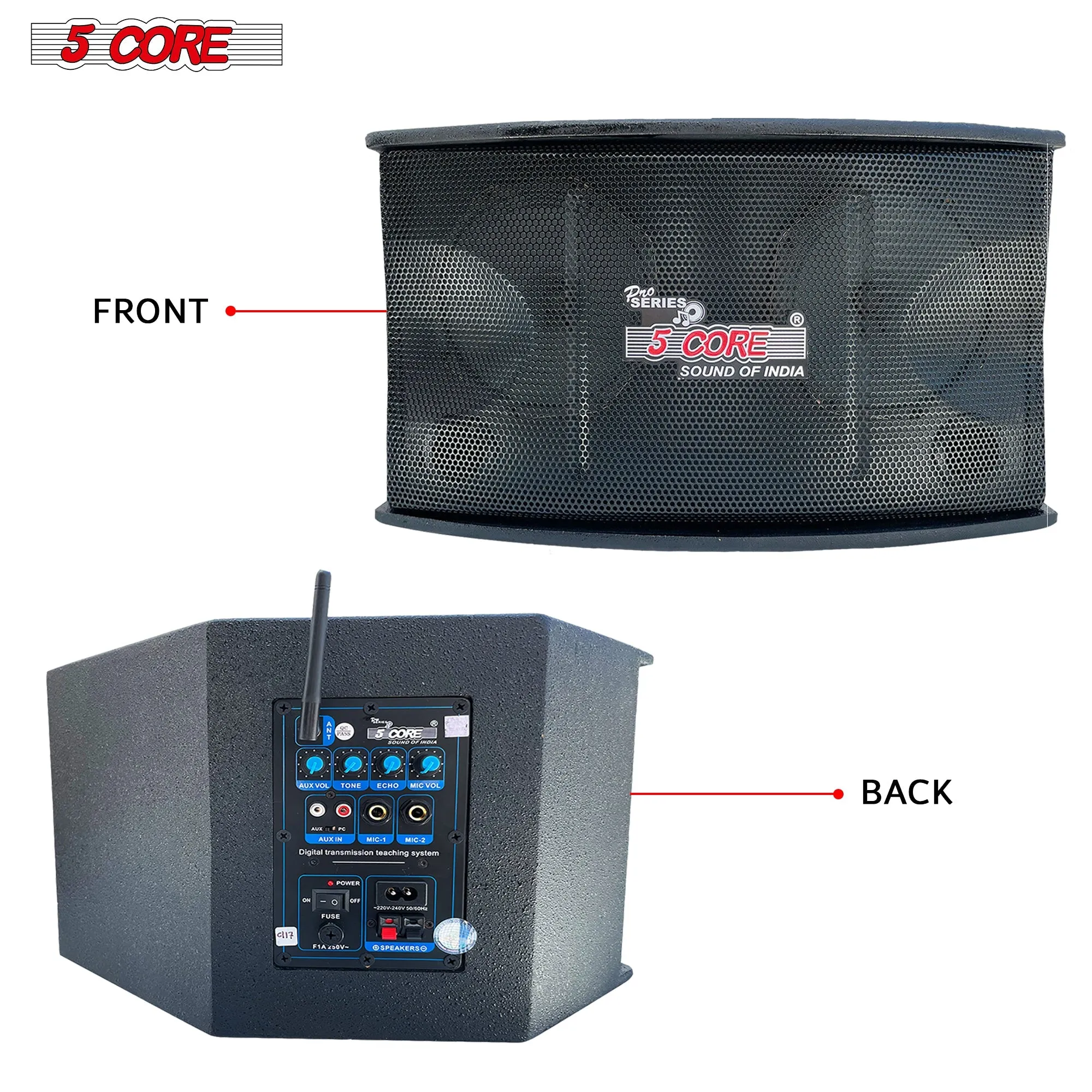 5Core Voice Amplifier 200W Portable PA Speaker System   Wireless