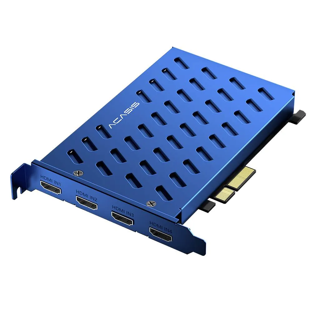 Acasis 4 HDMI PCIe Video Capture Card 1080P 60FPS with Built-in Fan