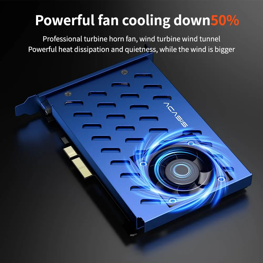 Acasis 4 HDMI PCIe Video Capture Card 1080P 60FPS with Built-in Fan
