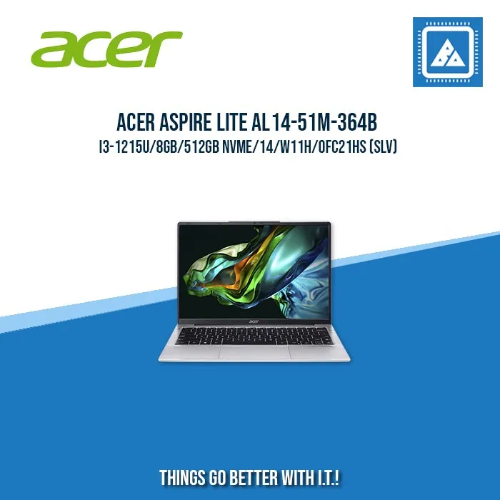 ACER ASPIRE LITE AL14-51M-364B I3-1215U/8GB/512GB NVME | BEST FOR STUDENTS LAPTOP