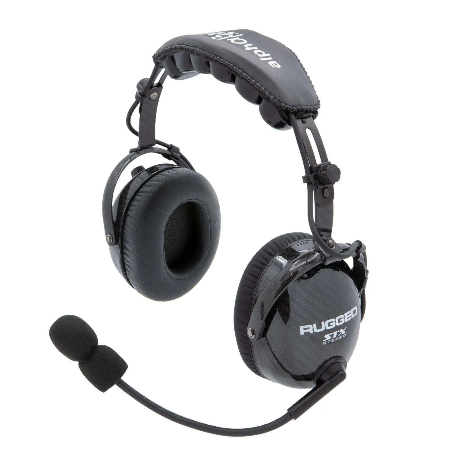 AlphaBass Carbon Fiber Over the Head Headset for STEREO and OFFROAD Intercoms