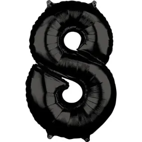 Anagram Black Mid-Size Number Foil Balloon - 8