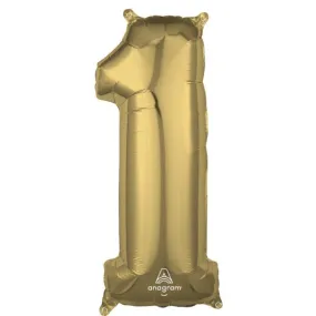 Anagram White Gold Mid-Size Number Foil Balloon - 1