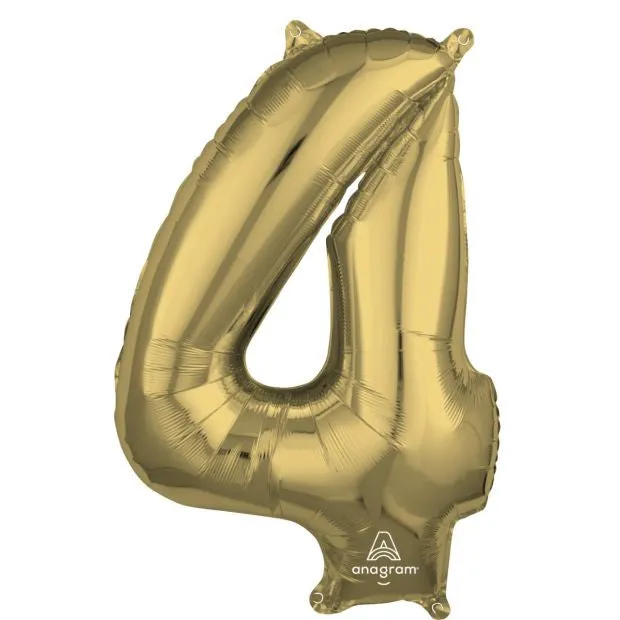 Anagram White Gold Mid-Size Number Foil Balloon - 4