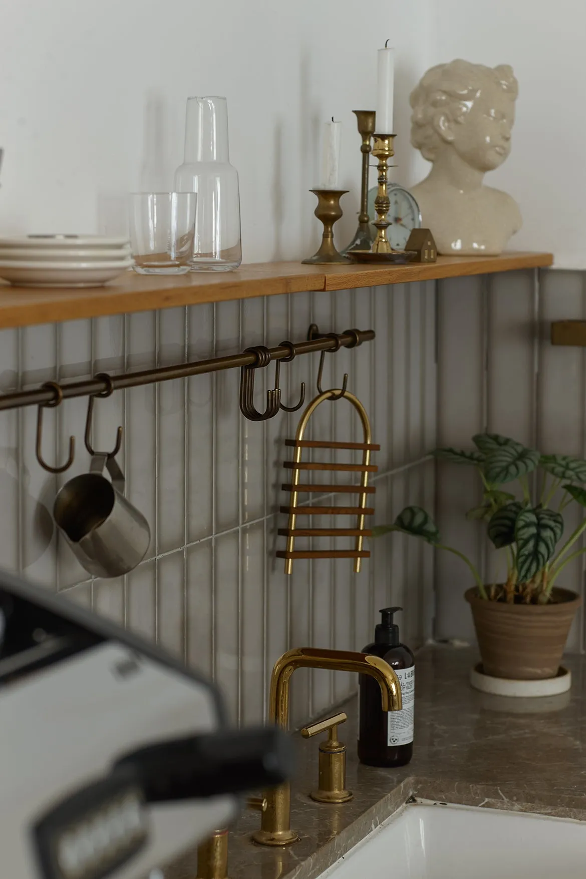 Antique Solid Brass Hanging Rails
