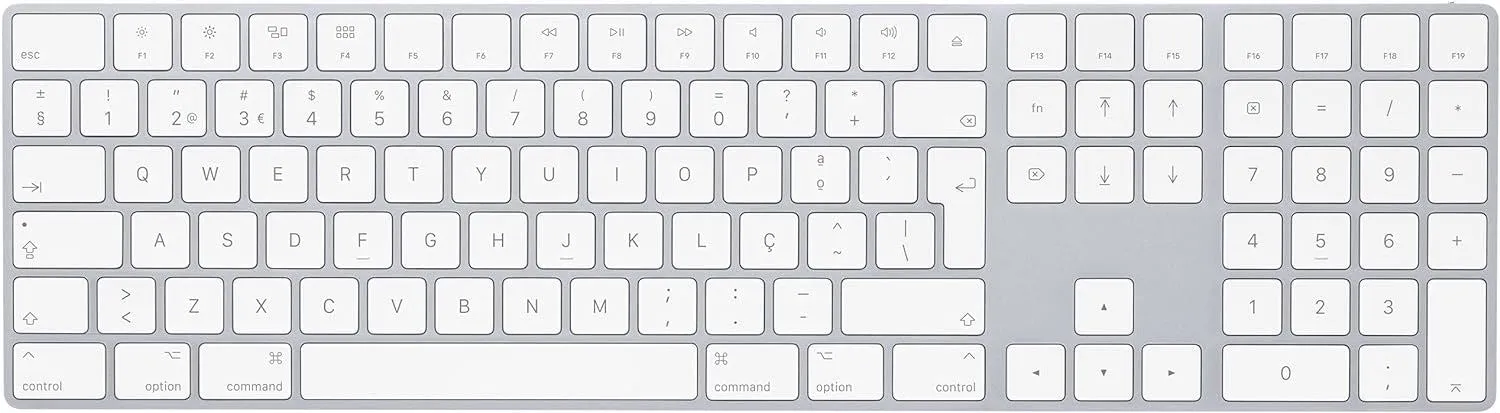 Apple Magic Keyboard With Numeric Keypad Portuguese Silver A1843 - MQ052PO/A