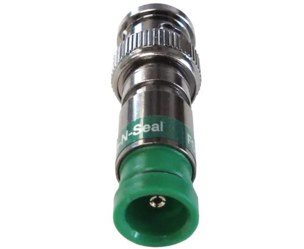 Bag of 25 Pro Snap N Seal Universal BNC RG6 Coax Cable Connectors with Green Rings