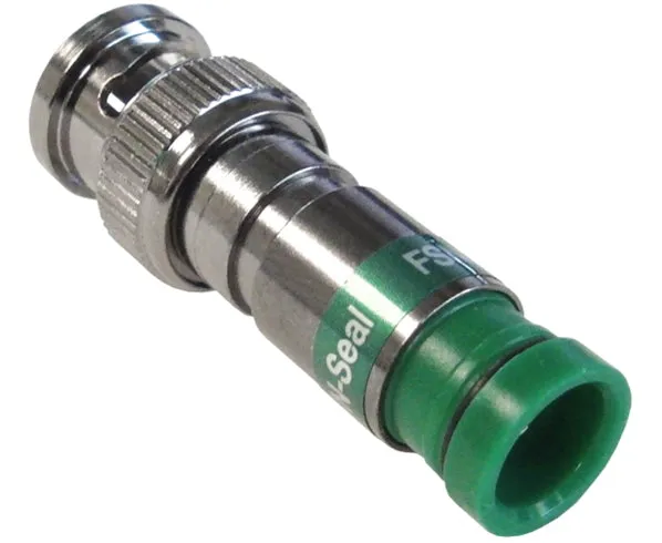 Bag of 25 Pro Snap N Seal Universal BNC RG6 Coax Cable Connectors with Green Rings