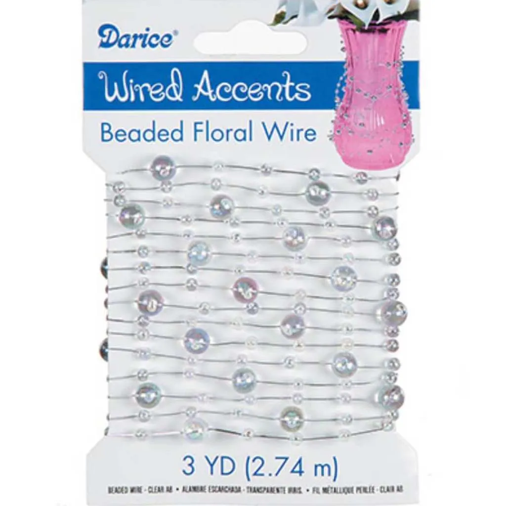 Beaded Wire Garland Clear AB 3 yards