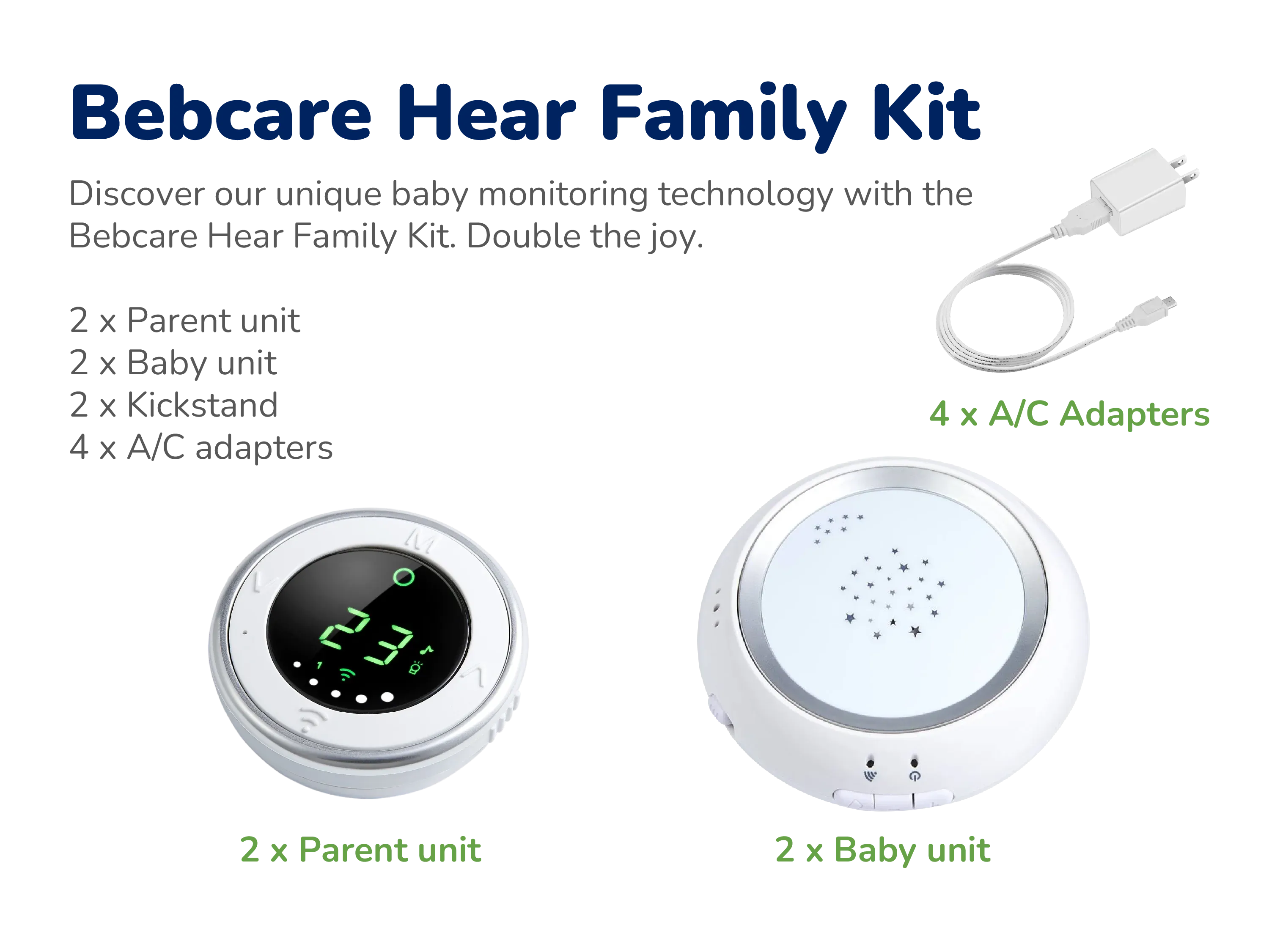 Bebcare Hear Digital Audio Baby Monitor (Family Kit)
