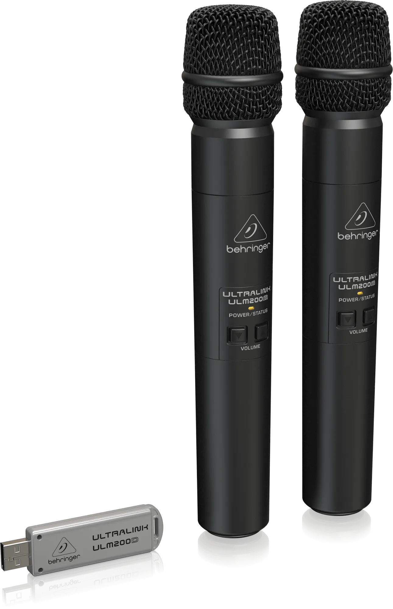 Behringer Ultralink ULM202USB High-Performance 2.4 GHz Digital Wireless System with 2 Handheld Microphones and Dual-Mode USB Receiver
