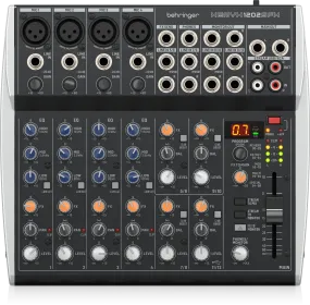 Behringer XENYX 1202SFX Premium Analog 12-Input Mixer with USB Streaming Interface and Klark Teknik Effects - Each