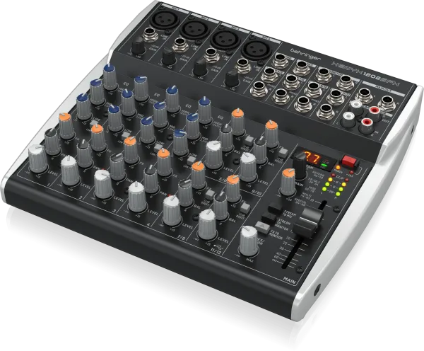 Behringer XENYX 1202SFX Premium Analog 12-Input Mixer with USB Streaming Interface and Klark Teknik Effects - Each