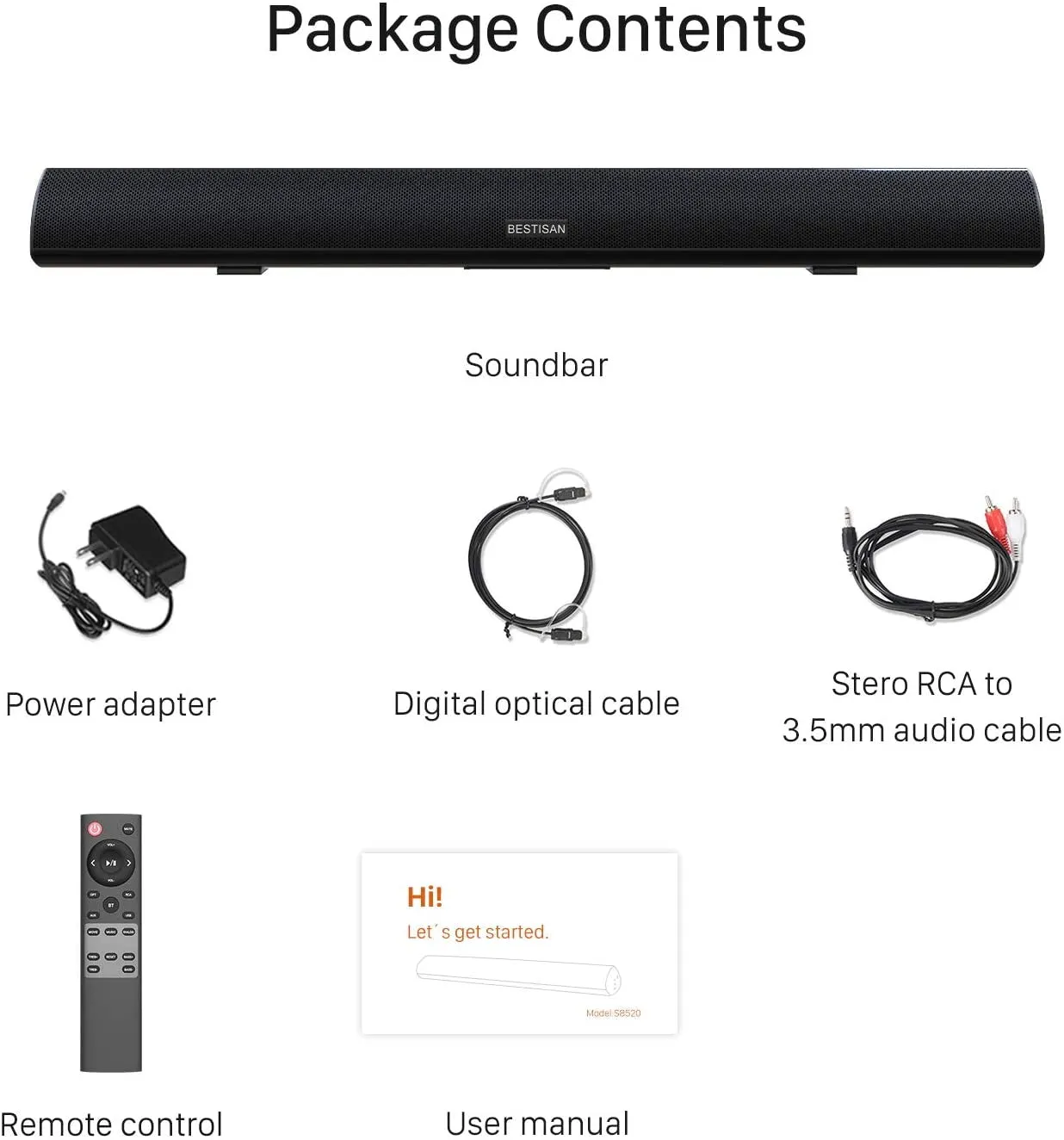 Bestisan S9920 40 Inch 100Watt Sound bar for TV Wired & Wireless Bluetooth 5.0 Sound Bar | Open Box