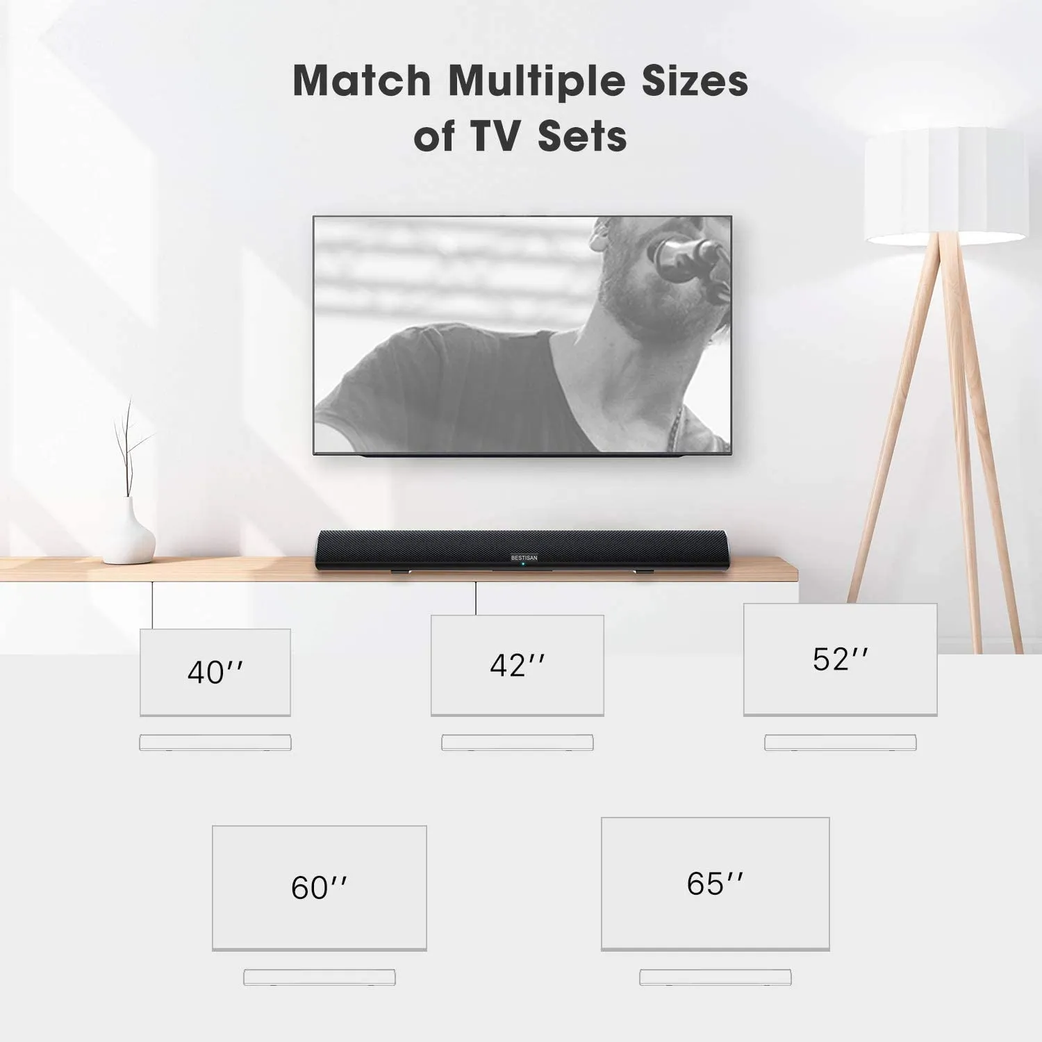 Bestisan S9920 40 Inch 100Watt Sound bar for TV Wired & Wireless Bluetooth 5.0 Sound Bar | Open Box