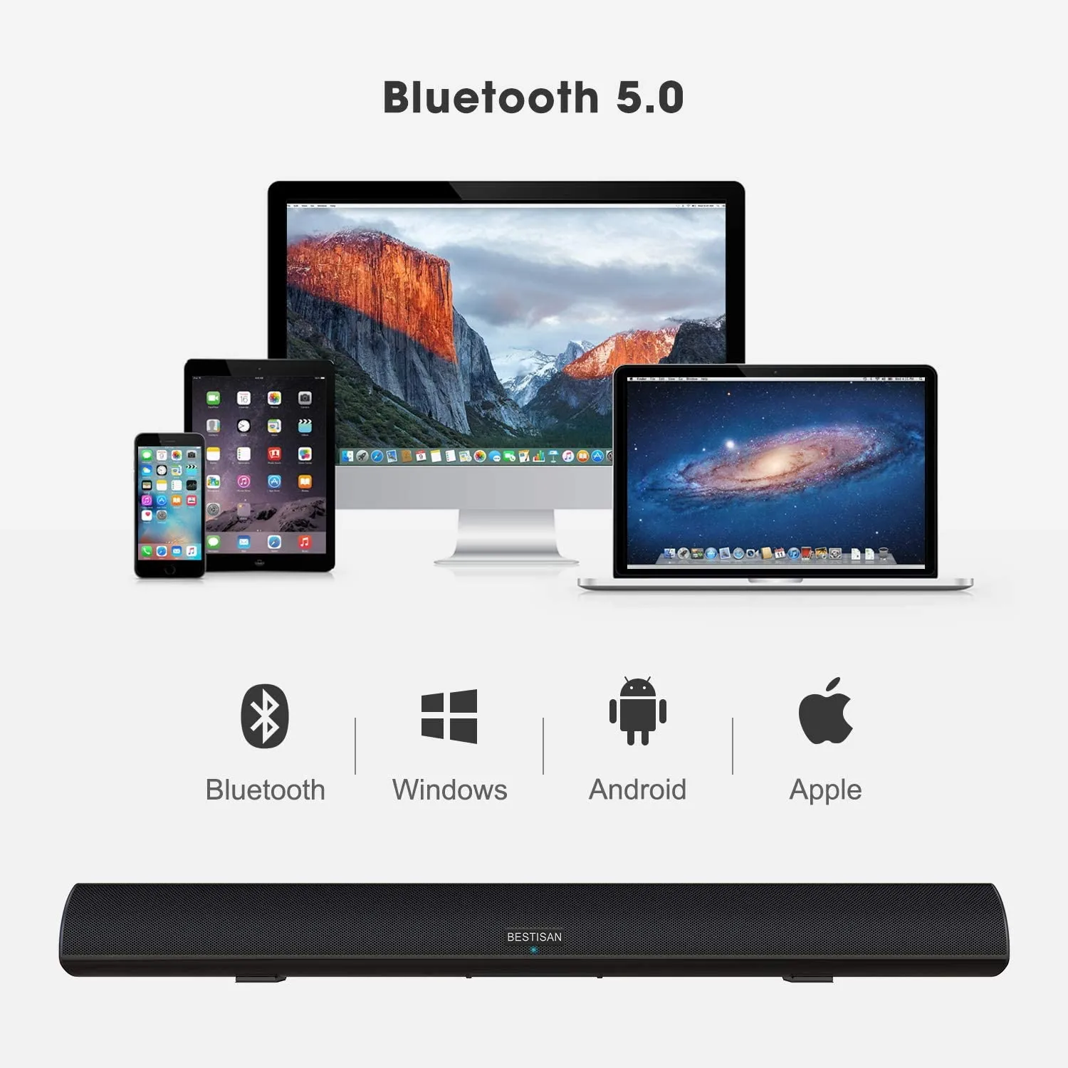 Bestisan S9920 40 Inch 100Watt Sound bar for TV Wired & Wireless Bluetooth 5.0 Sound Bar | Open Box