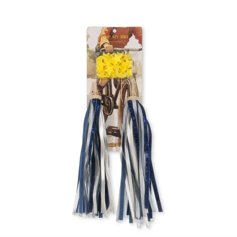 Bicycle Streamers and Beads Set ''Dark Blue Glitter''