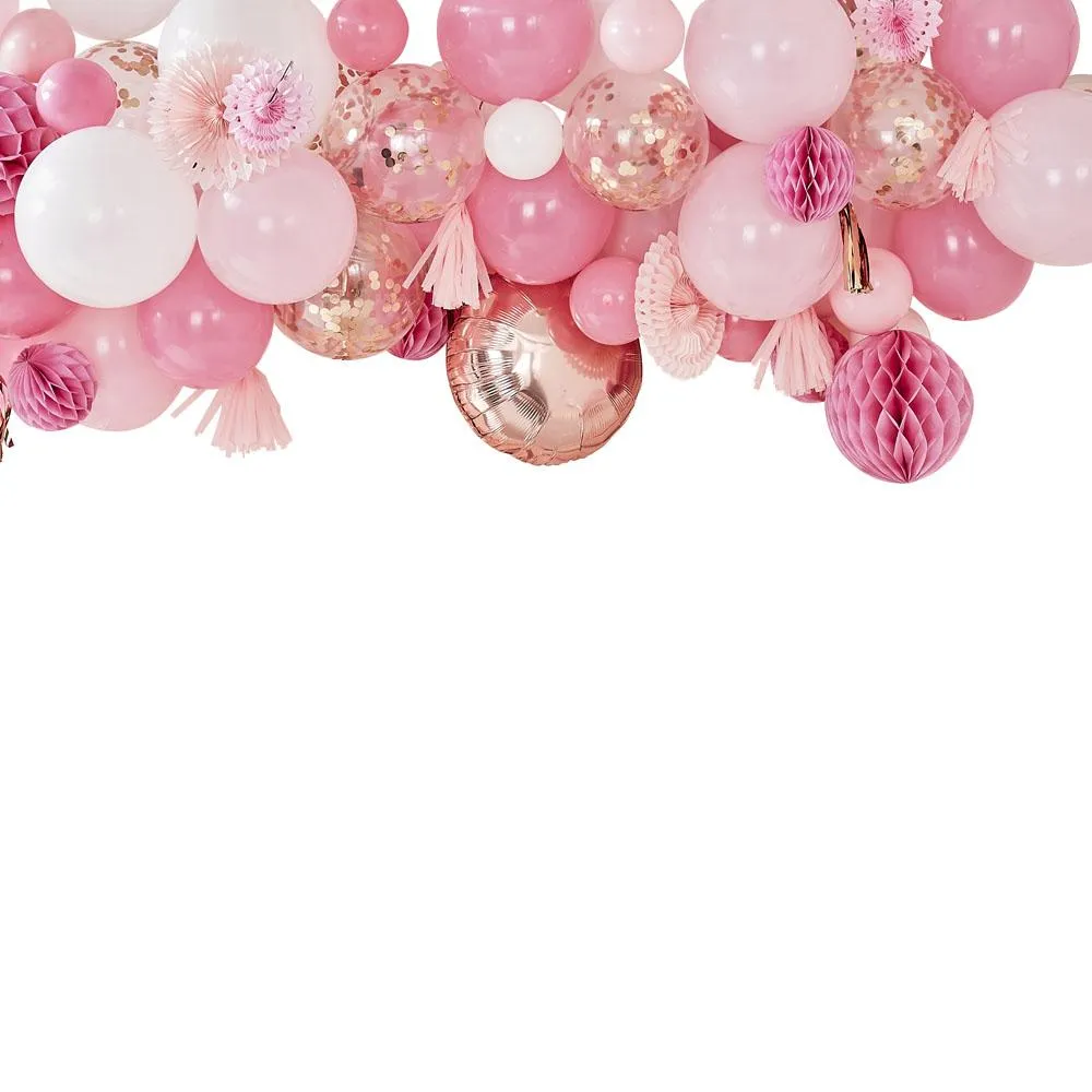 Blush And Peach Balloon And Fan Garland