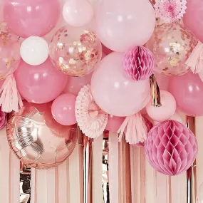 Blush And Peach Balloon And Fan Garland