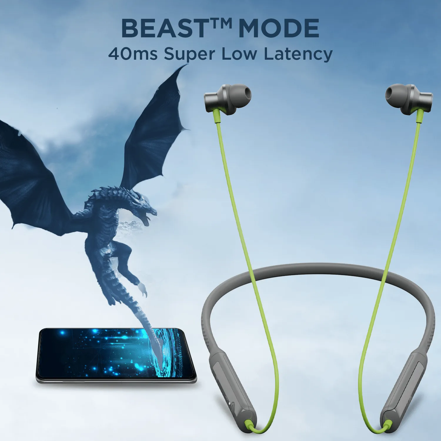 boAt Rockerz Apex | Wireless Neckband with Spatial Bionic Sound powered by DIRAC, BEAST™ Mode, Seamless Touch Controls, 30 Hours Playback time