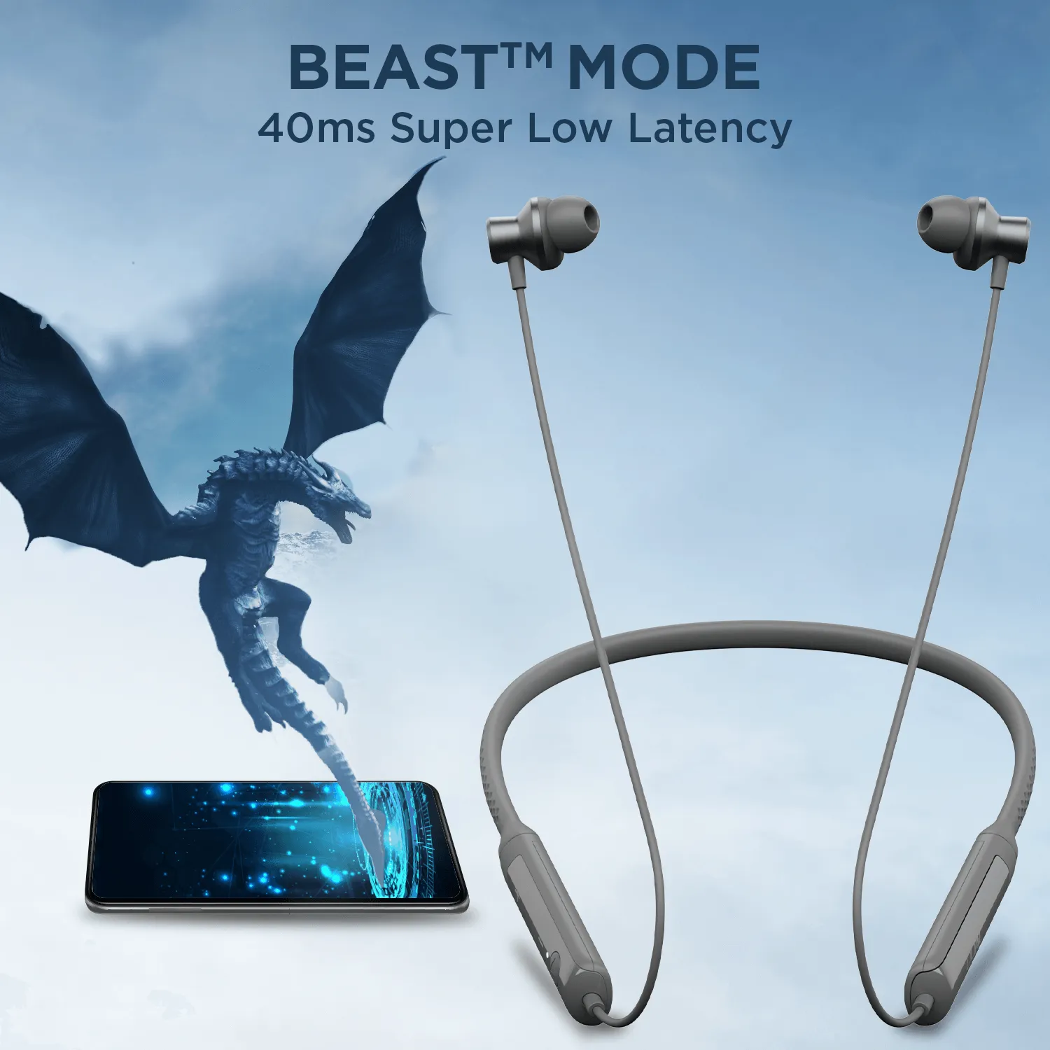 boAt Rockerz Apex | Wireless Neckband with Spatial Bionic Sound powered by DIRAC, BEAST™ Mode, Seamless Touch Controls, 30 Hours Playback time