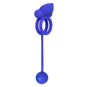 Colt Silicone Purple Rechargeable Dual Vibrating Cock Ring with 2 Weighted Balls