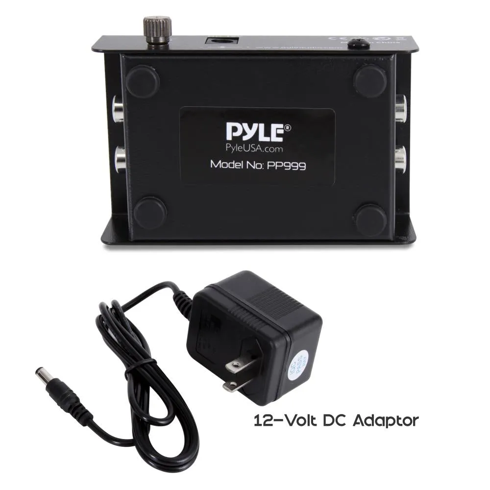 Compact Phono Turntable Preamp - Ultra-Low Noise Audio Pre-Amplifier With 12-Volt Power Adaptor