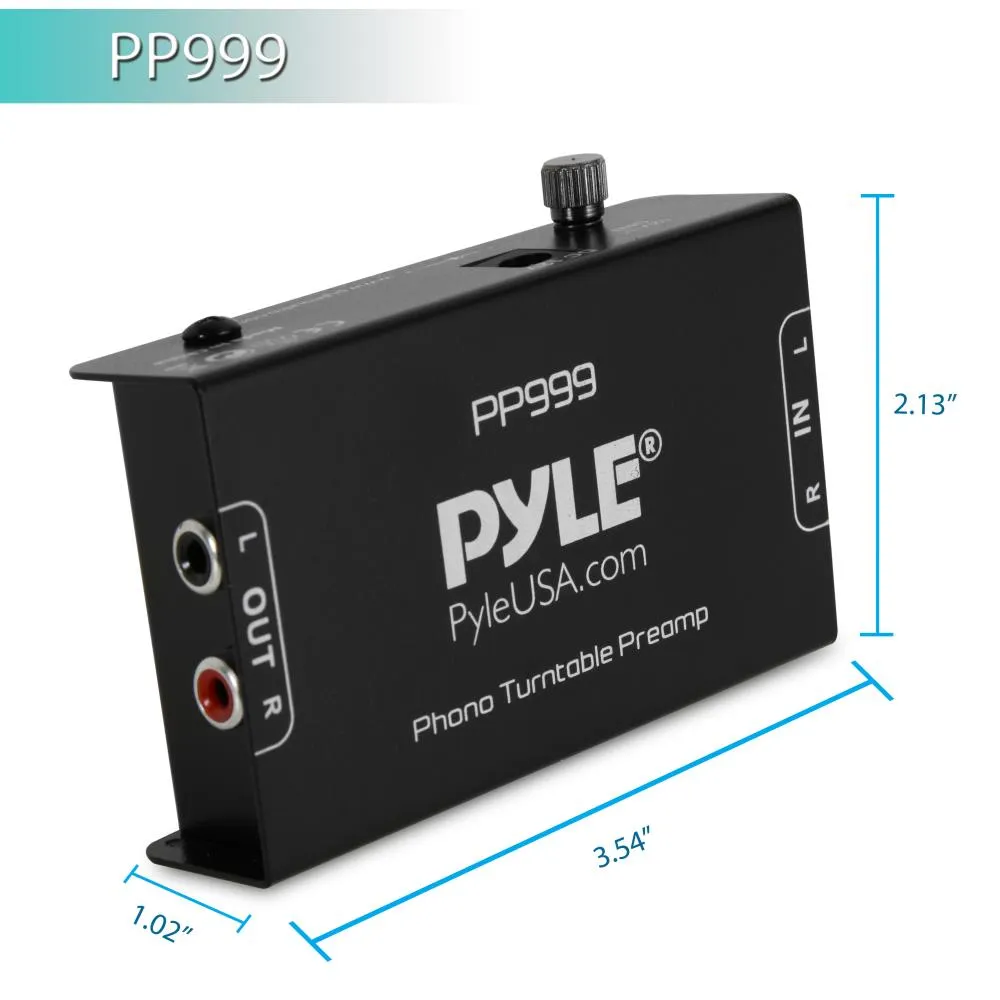 Compact Phono Turntable Preamp - Ultra-Low Noise Audio Pre-Amplifier With 12-Volt Power Adaptor