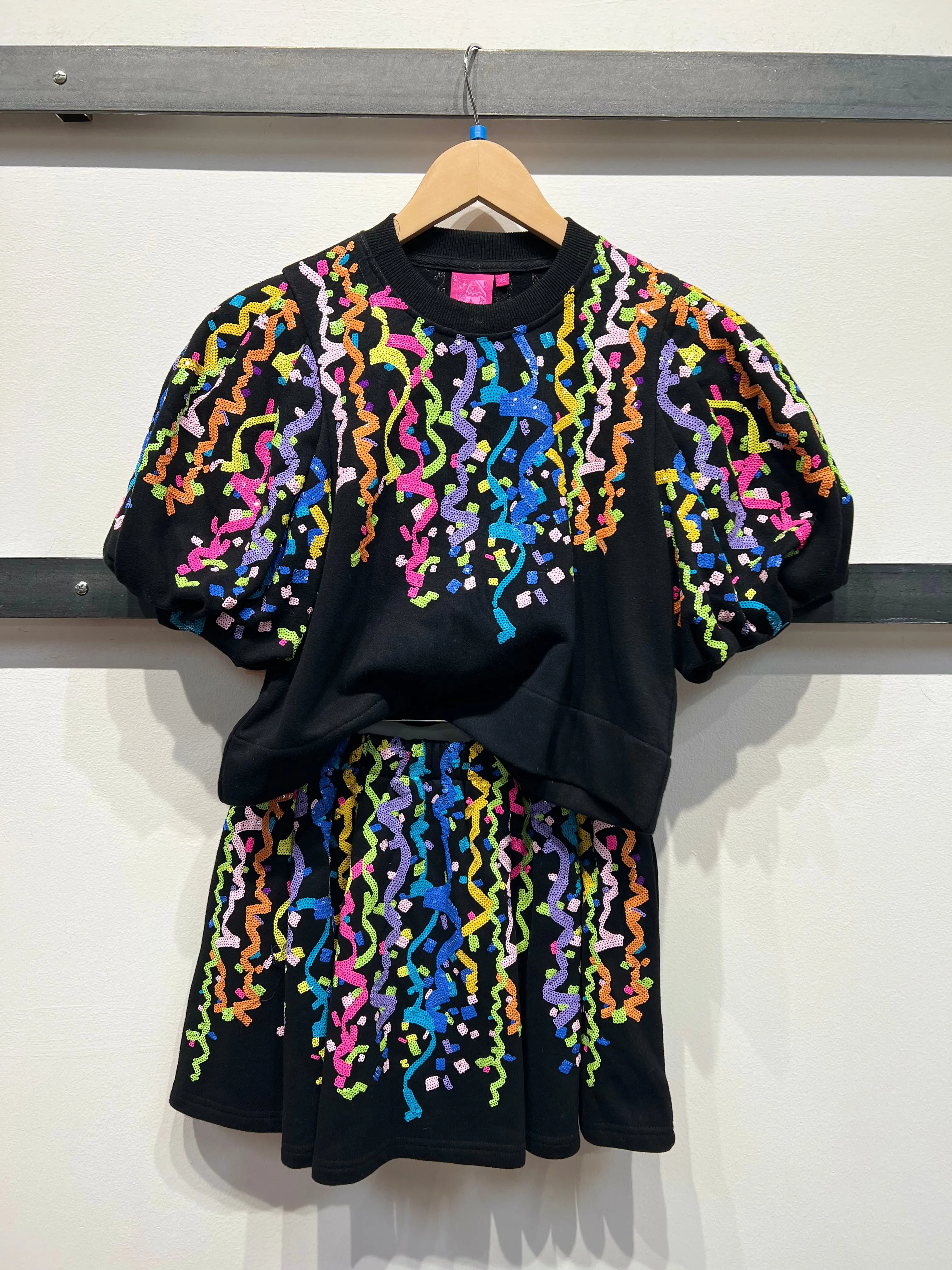 Confetti Streamers Top - Black [Queen of Sparkles]