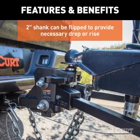 CURT 17332 CURT 17332 Short Trunnion Bar Weight Distribution Hitch; Up to 10K; 2-Inch Shank