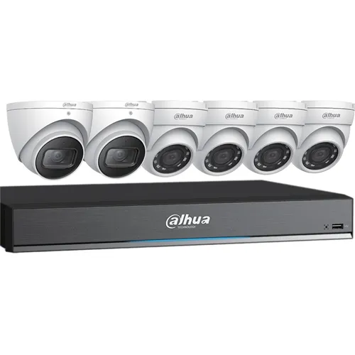 Dahua C788E63 4x5MP & 2-4K HDCVI Eyeball Cameras with 1-8Ch 4K HDCVI DVR, No HDD
