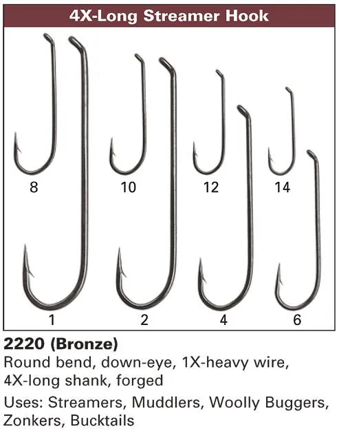 Daiichi 2220 Streamer Hook, 4X-Long, 1X-Strong