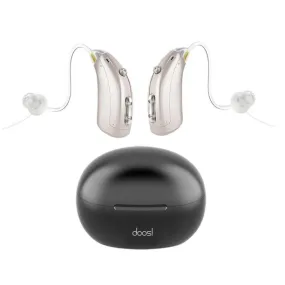 Doosl Hearing Aids for Ears,With Double Noise Reduction Function Rechargeable Hearing Aids for Seniors Hearing Amplifier for Mild to Moderate Hearing Loss,Silver