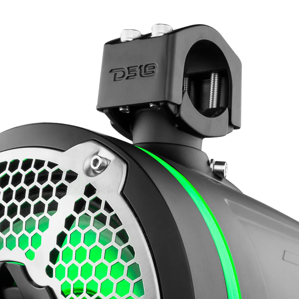 DS18 NXL-X10TPNEO10" Marine Water Resistant Wakeboard Tower Neodymium Speaker with Built-in passive Radiator Bass Enhancer, 1" Driver and RGB LED Light 900 Watts