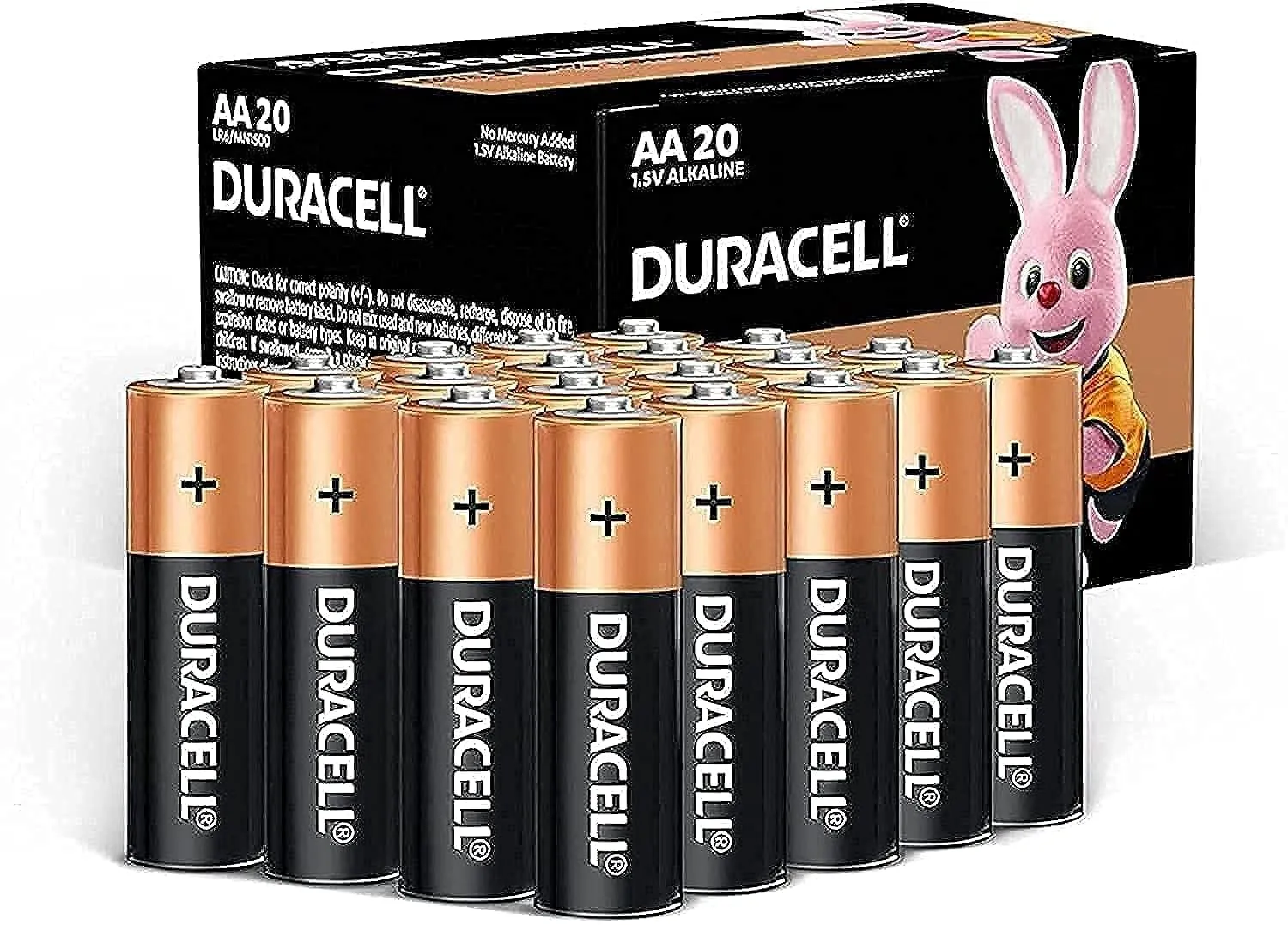 Duracell, AA 1.5V Alkaline Batteries, LR06 / MN1500, Pack of 20