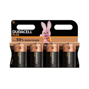 Duracell Plus Power D Batteries - 4 Pack