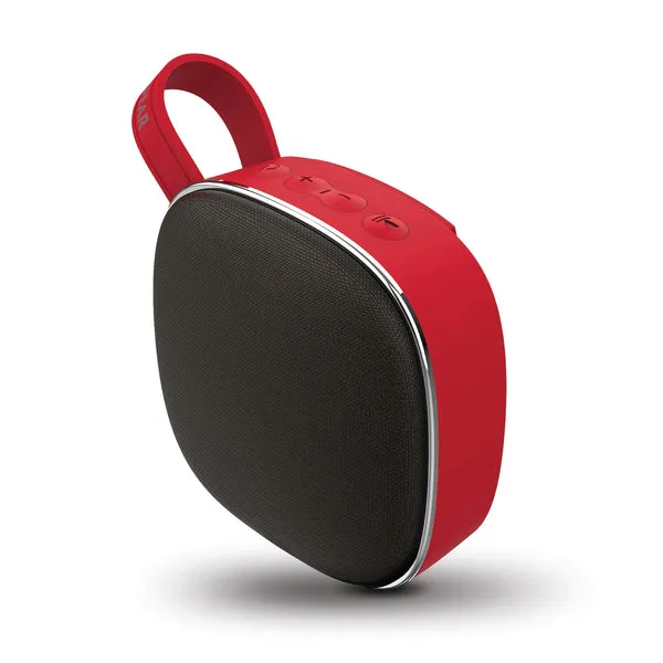 Fabrix Mini 3-Watt Portable Bluetooth(R) Rechargeable Speaker with Microphone (Red)