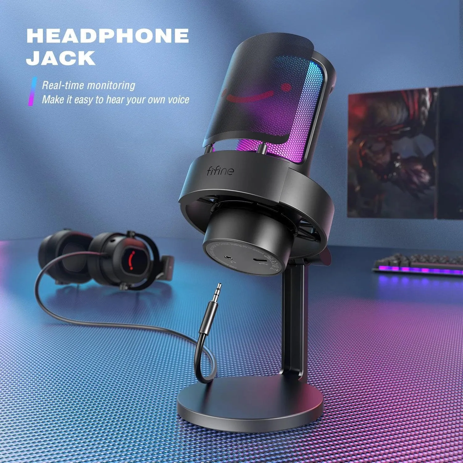 FIFINE A8 RGB USB Microphone: Upgrade Your Gaming Experience with Elite Sound and Stunning Visuals