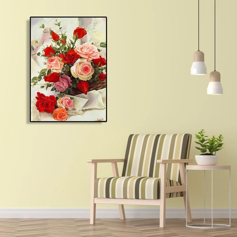 Flower 5D Full Round Drill DIY Diamond Painting  30*40