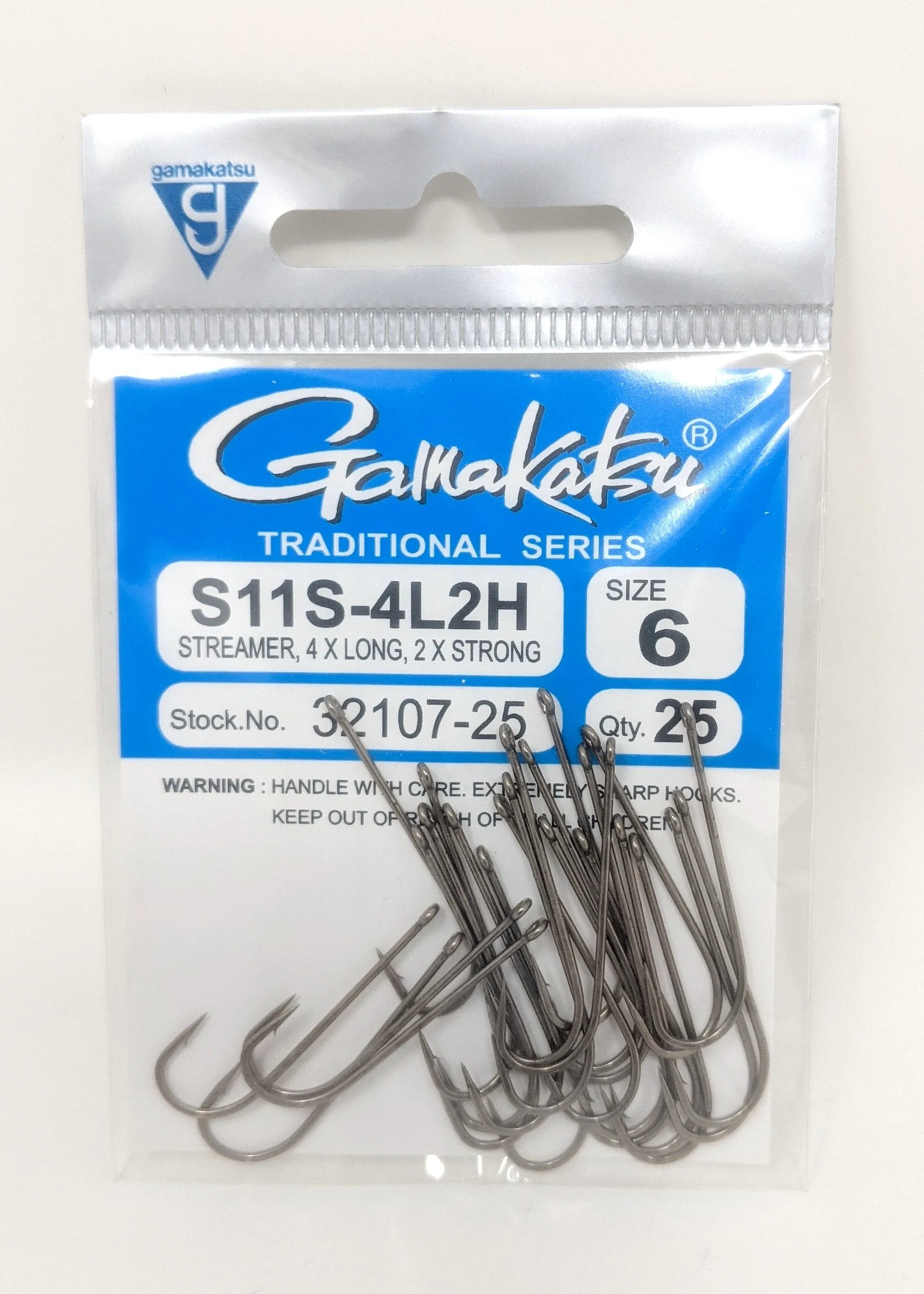Gamakatsu S11S-4L2H Straight Eye Streamer Hook 25 Pack