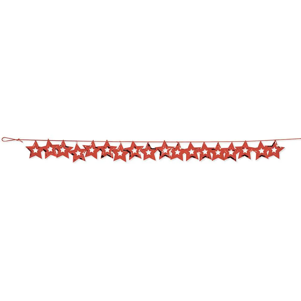 Garland Confetti Stars Red 1Ct